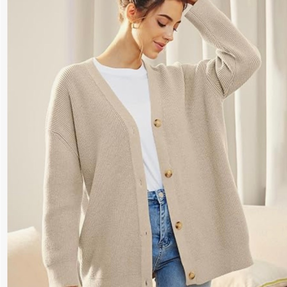 Automet Open Front Oversized Button Lightweight C… - image 5